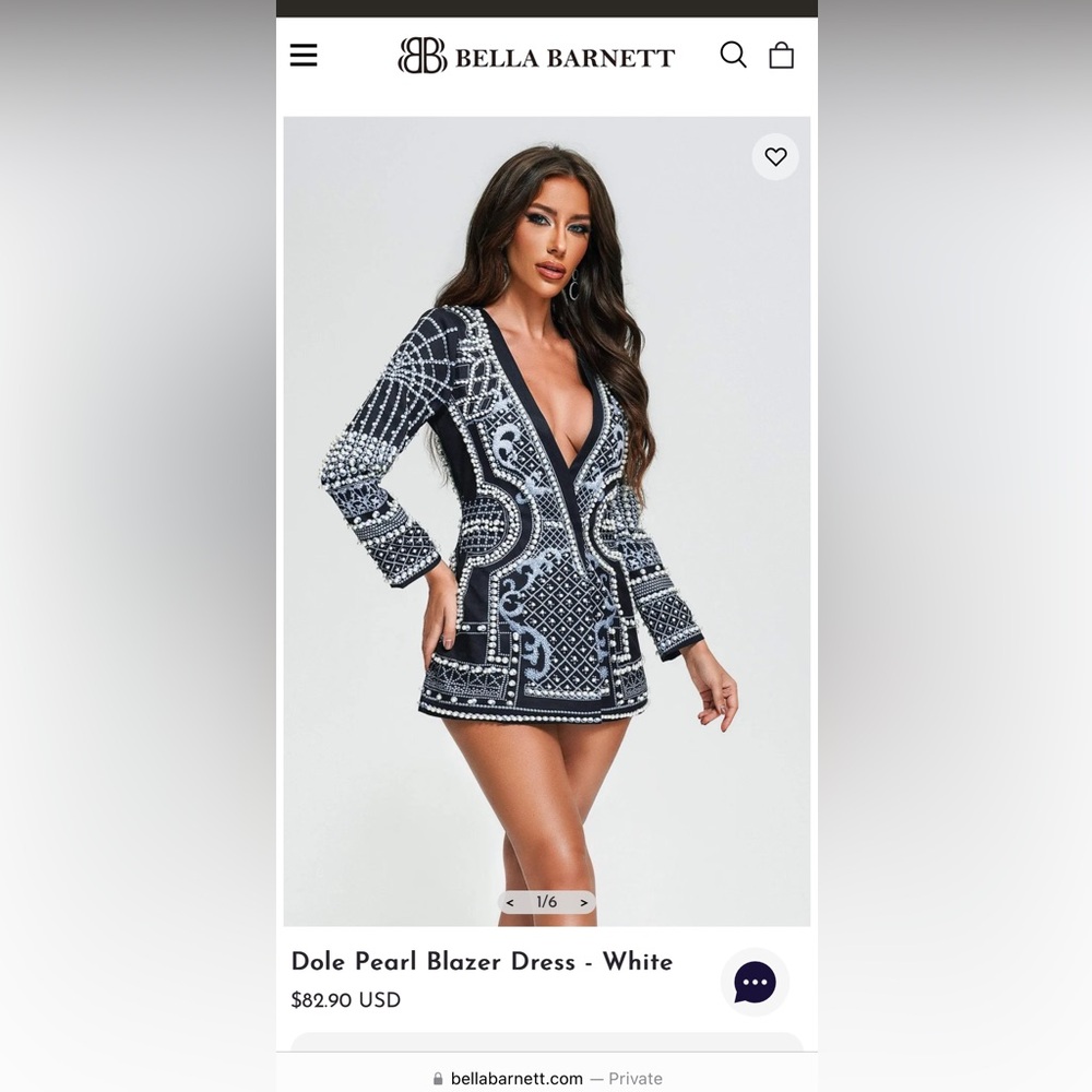 Bella Barnett - Dole Pearl Blazer Dress - White